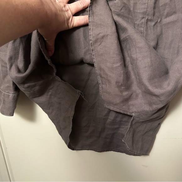 Boden Brown Linen Long Sleeve Floral Button Detail Lightweight Dress/Tunic 10 - Picture 6 of 14